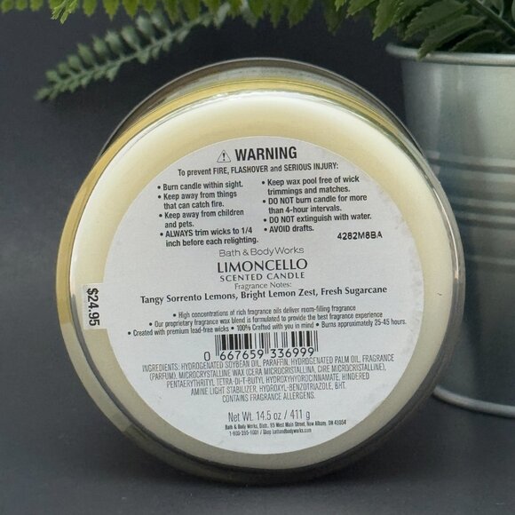 BBW Limoncello (Lemon) Bath & Body Works 3 Wick Candle - Picture 9 of 10
